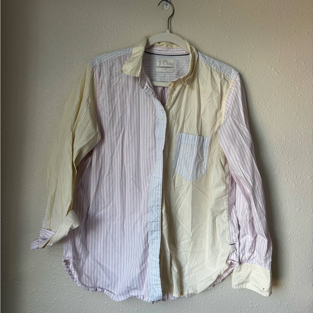 J. Crew Pastel Striped Button Down Shirt